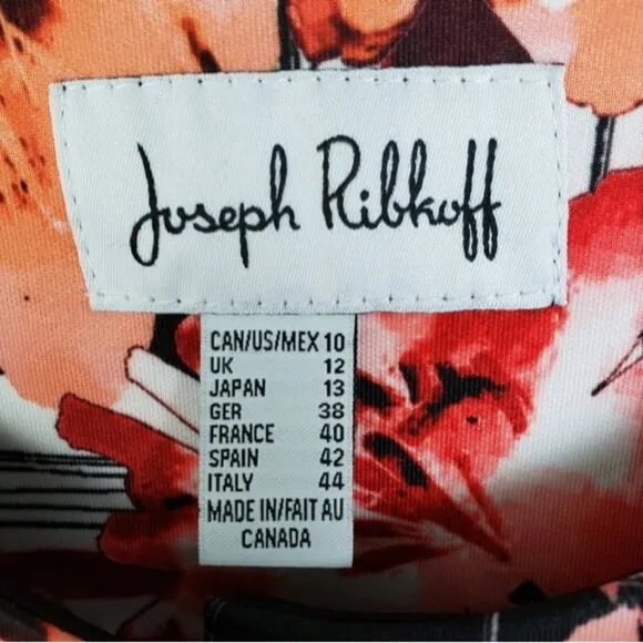 Joseph Ribkoff $302 Jacket Colorblock Floral Print 10 Windowpane Blazer 183765