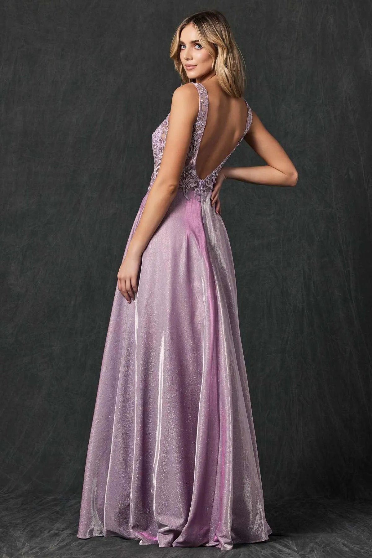 Juliet 225 Illusion Appliqued Bodice Long with Pockets