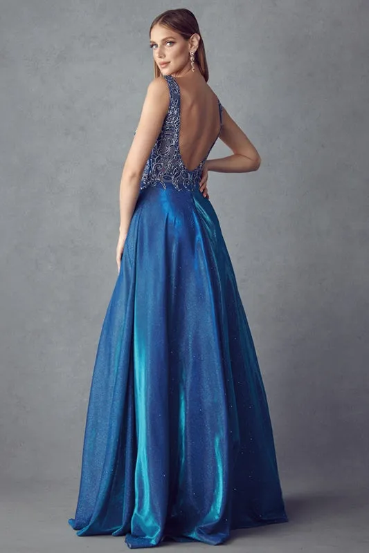 Juliet 225 Illusion Appliqued Bodice Long with Pockets