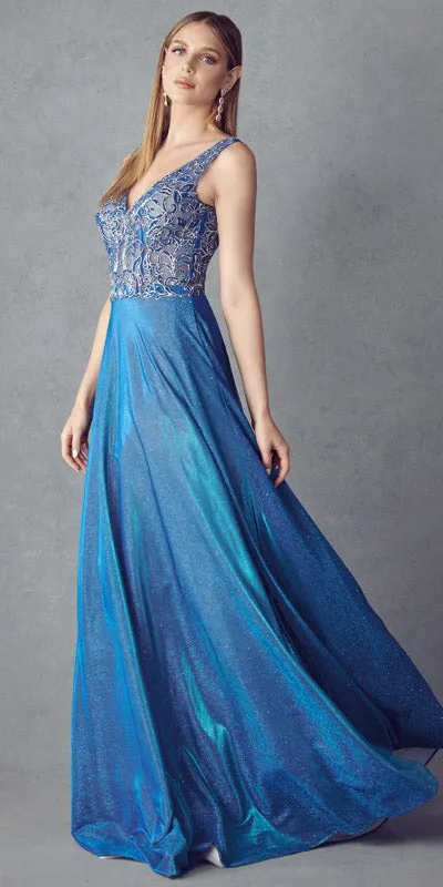 Juliet 225 Illusion Appliqued Bodice Long with Pockets