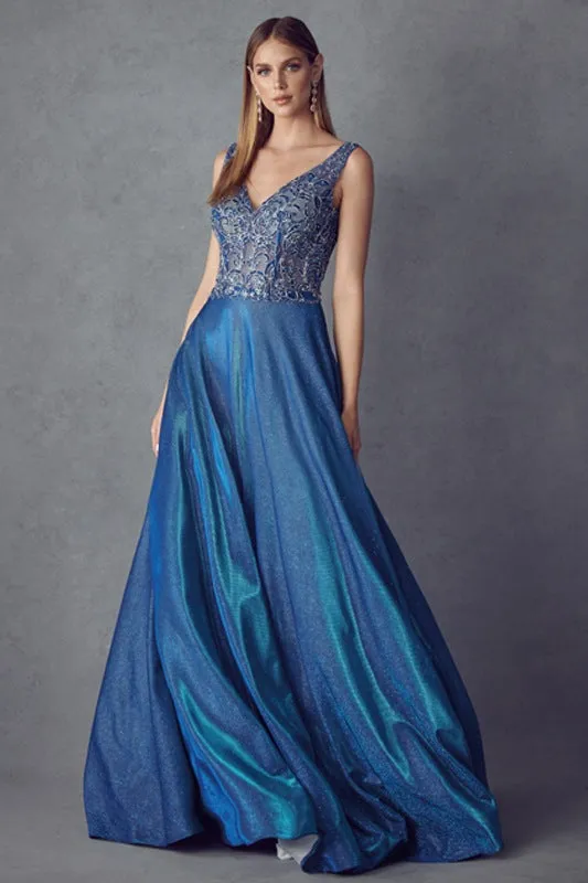 Juliet 225 Illusion Appliqued Bodice Long with Pockets