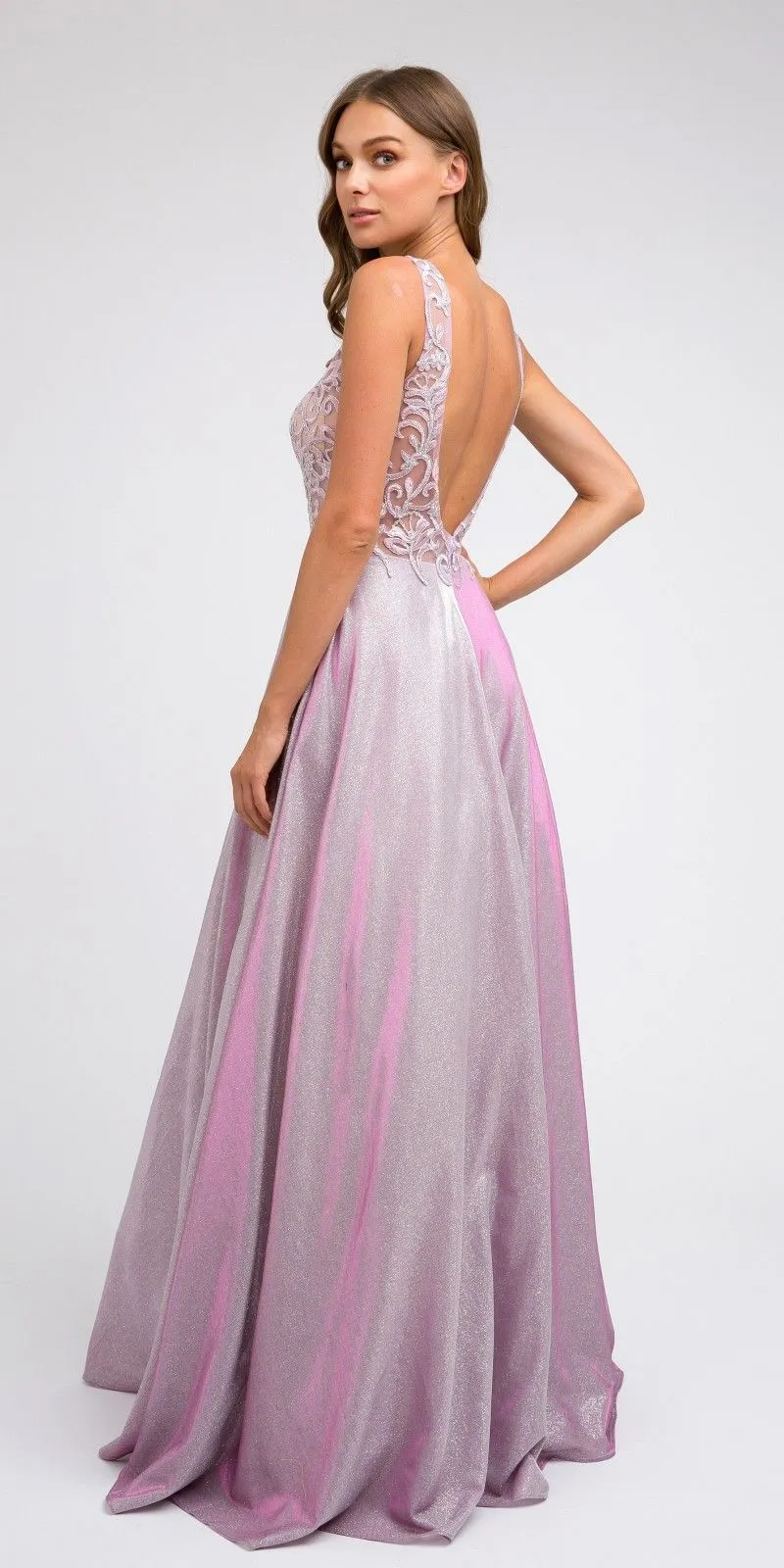 Juliet 225 Illusion Appliqued Bodice Long with Pockets