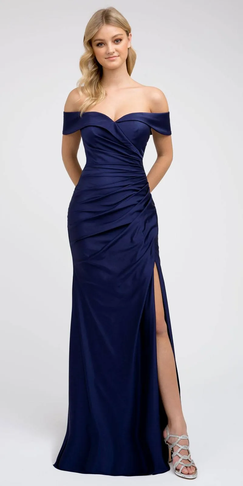 Juliet 245 Off-Shoulder Fit and Flare Long Formal Dress