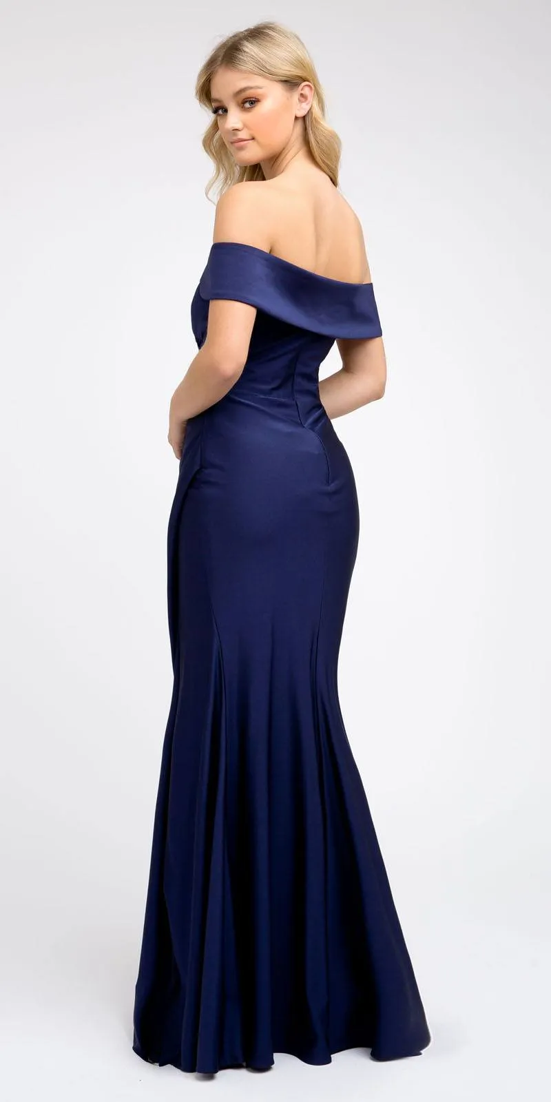 Juliet 245 Off-Shoulder Fit and Flare Long Formal Dress