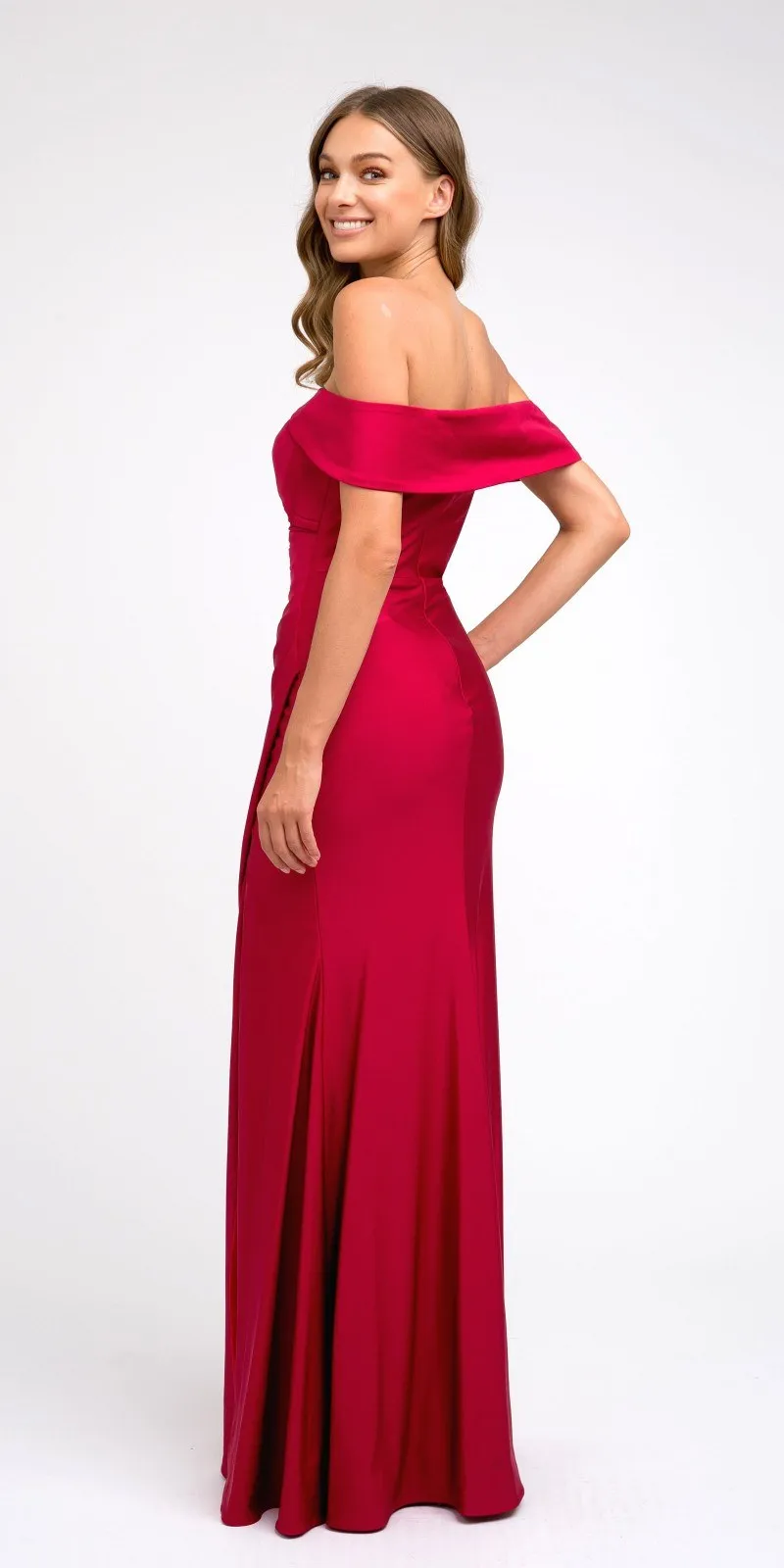 Juliet 245 Off-Shoulder Fit and Flare Long Formal Dress