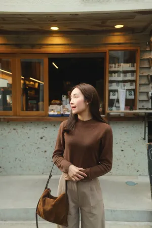 Kamari Mock Neck 100% Wool Knit Top