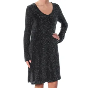KAREN KANE Black Shimmer Long Sleeve Dress Size 2X