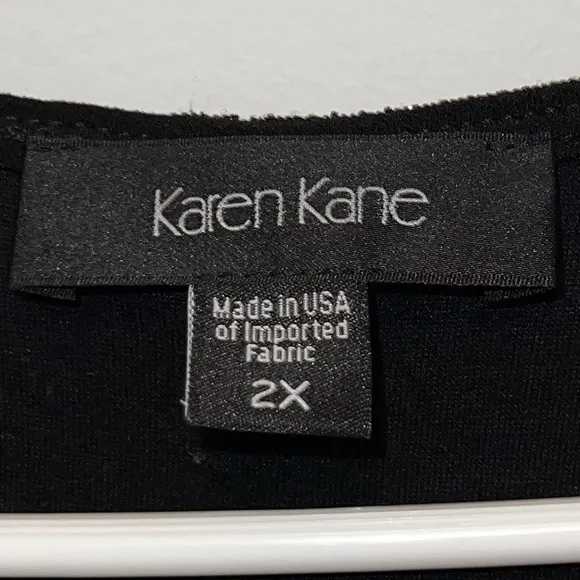KAREN KANE Black Shimmer Long Sleeve Dress Size 2X