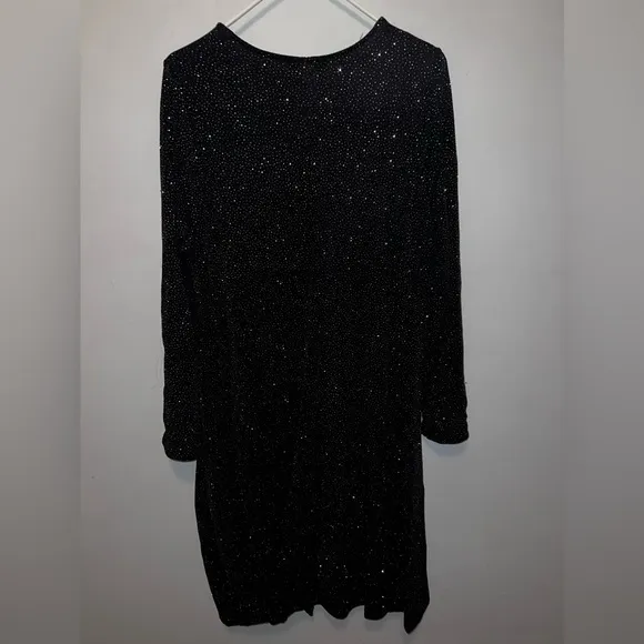 KAREN KANE Black Shimmer Long Sleeve Dress Size 2X
