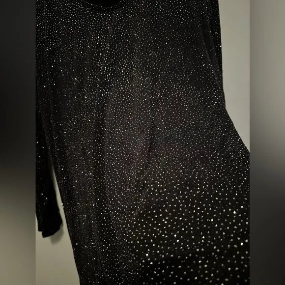KAREN KANE Black Shimmer Long Sleeve Dress Size 2X