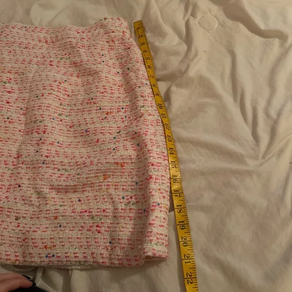 Kate Spade Pink Multicolor Tweed Back Zipper A-line Skirt Size 8