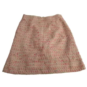 Kate Spade Pink Multicolor Tweed Back Zipper A-line Skirt Size 8
