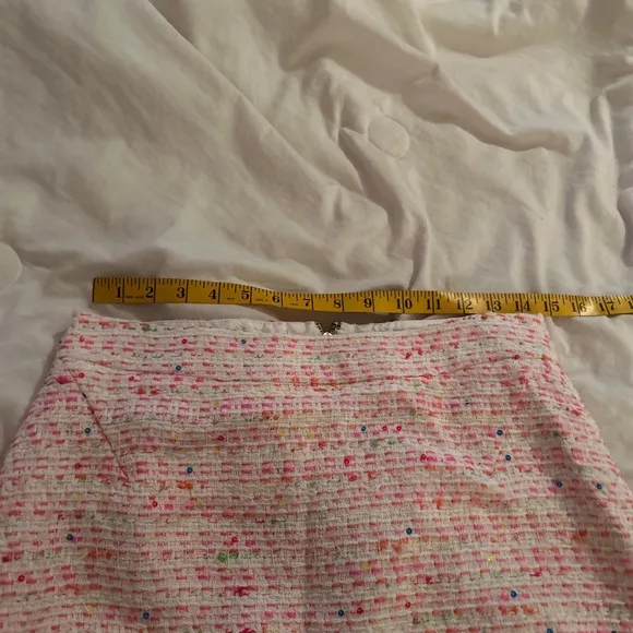 Kate Spade Pink Multicolor Tweed Back Zipper A-line Skirt Size 8