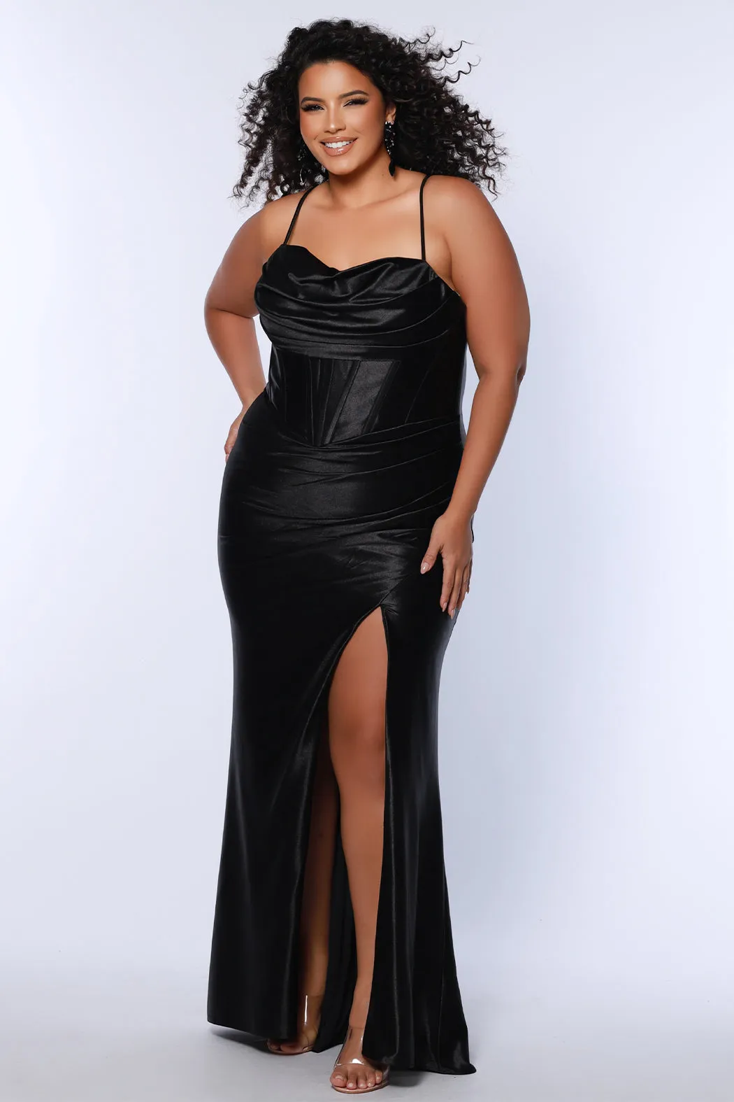 Keep it Sleek Satin Corset Formal Dress