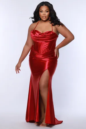 Keep it Sleek Satin Corset Formal Dress