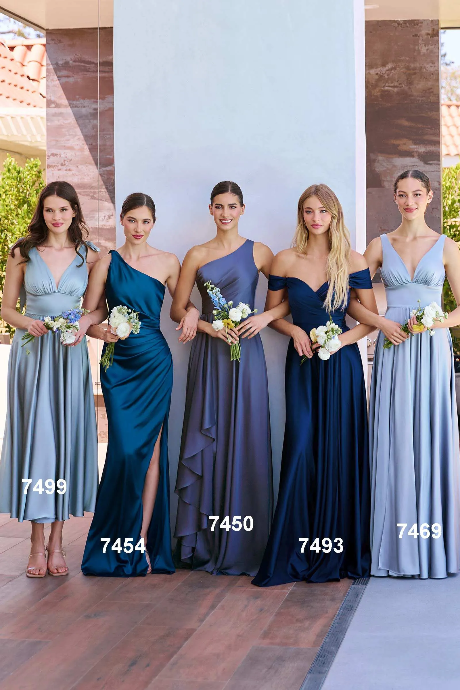 Ladivine 7499 Dress Tea Length Satin A-Line Dress