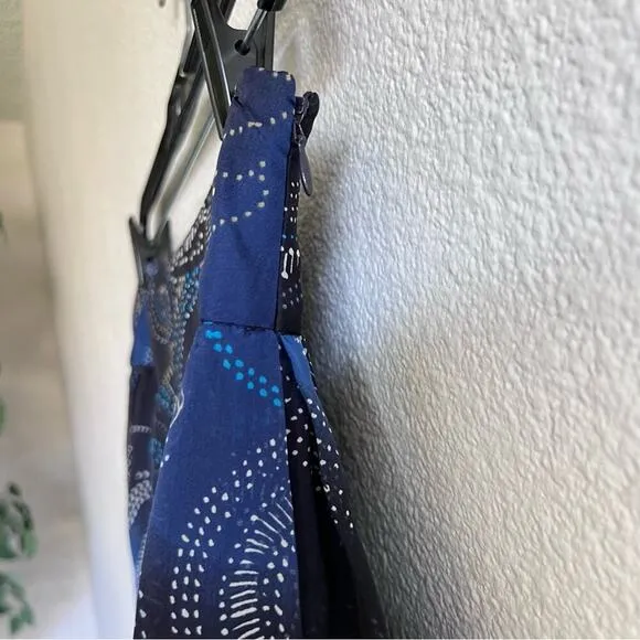 Lafayette 148 | Blue and Black Silk Paisley A-Line Knee Length Skirt