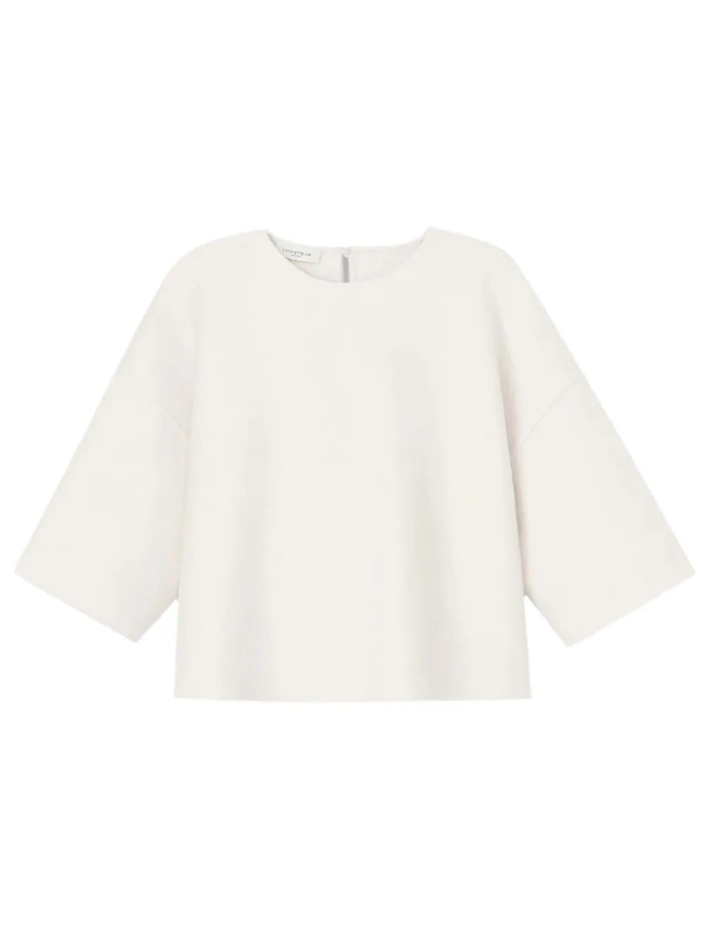 Lafayette 148 Drop Shoulder Crewneck Blouse in Pearl
