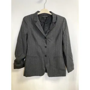 LAFAYETTE 148 Pinstripe Wool Blend Stretch Three-Button Blazer Gray Size 6