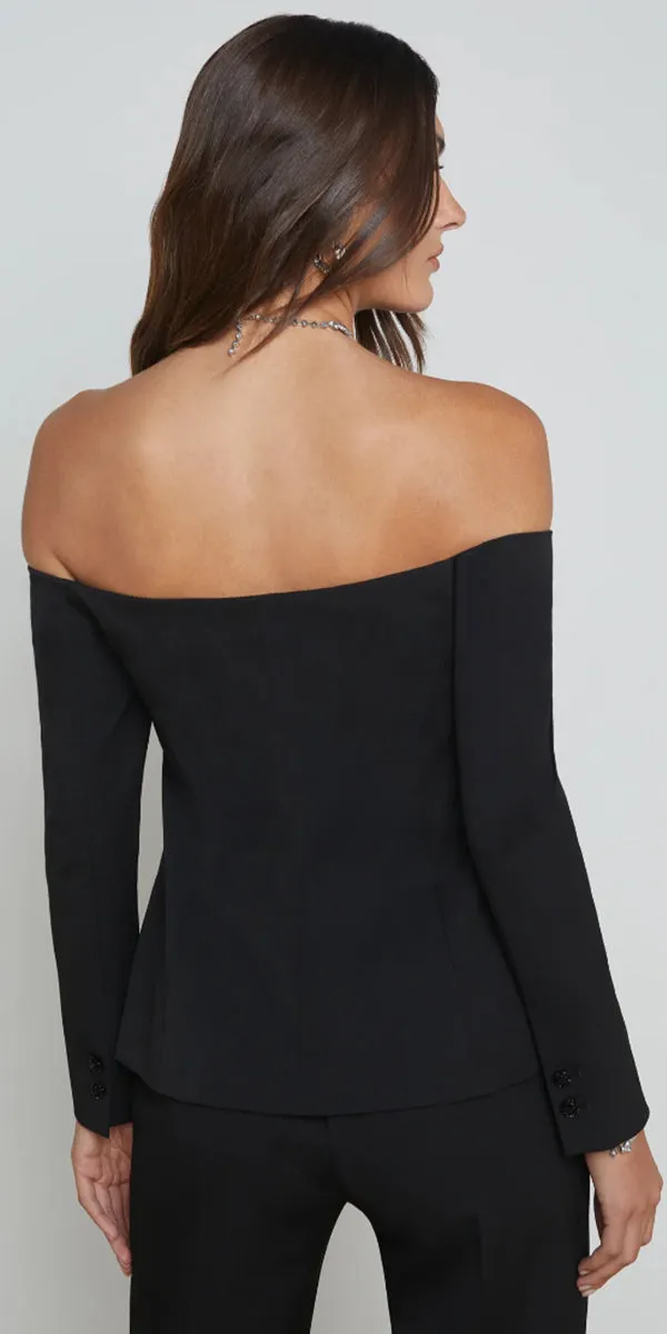 L'AGENCE Alice Off Shoulder Blazer Top