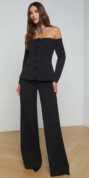 L'AGENCE Alice Off Shoulder Blazer Top
