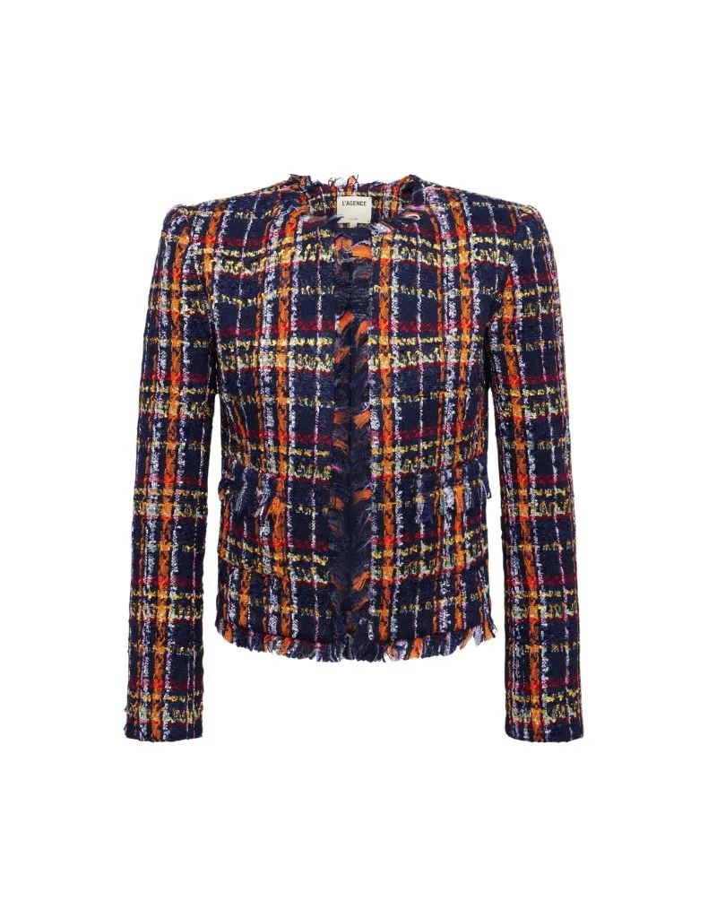 L'agence Angelina Jacket in Midnight Multi Tweed