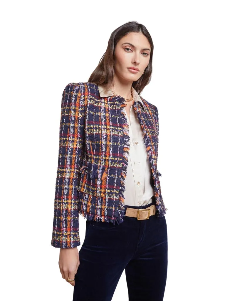 L'agence Angelina Jacket in Midnight Multi Tweed