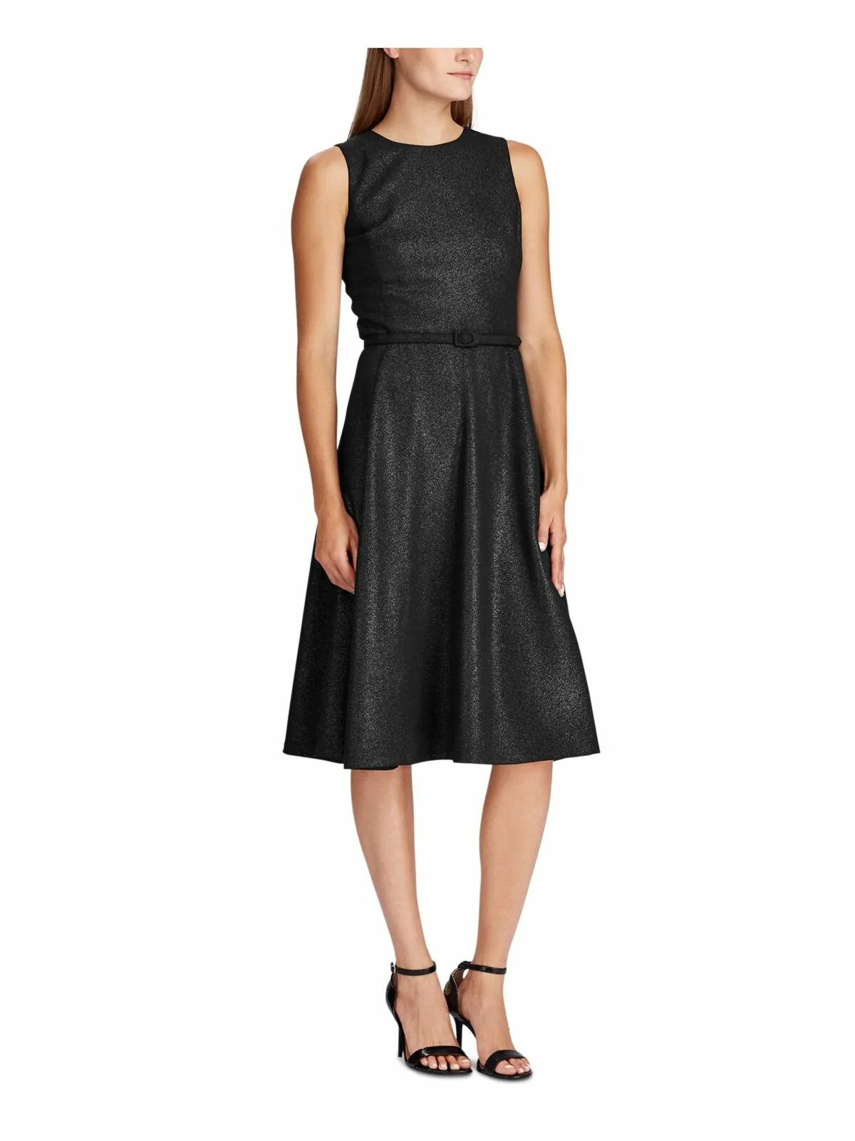 Lauren Ralph Lauren Below The Knee Fit   Flare Evening Dress Black 14