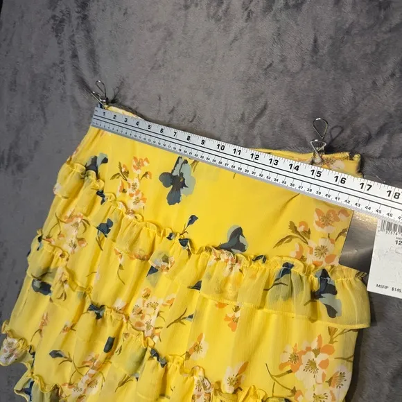 Lauren Ralph Lauren Floral Ruffle-Trim Georgette A-Line Mini Skirt Size 12 NWT