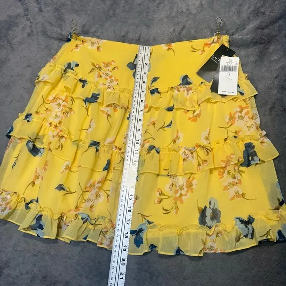 Lauren Ralph Lauren Floral Ruffle-Trim Georgette A-Line Mini Skirt Size 12 NWT