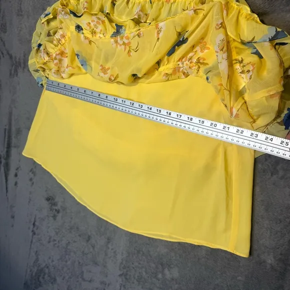 Lauren Ralph Lauren Floral Ruffle-Trim Georgette A-Line Mini Skirt Size 16