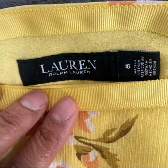Lauren Ralph Lauren Floral Ruffle-Trim Georgette A-Line Mini Skirt Size 16