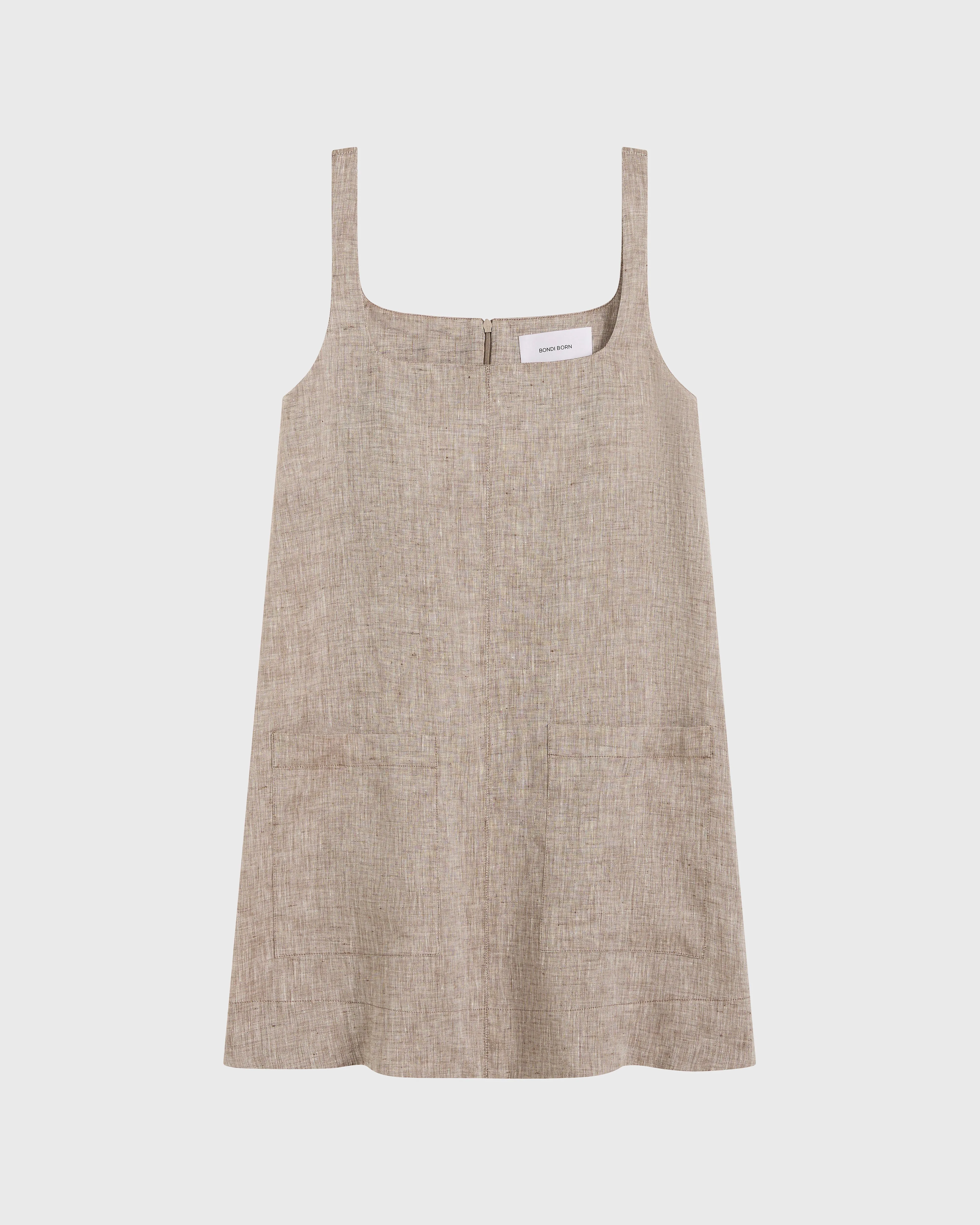 Leiden A-Line Mini Dress - Sepia