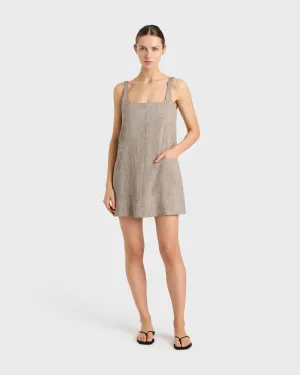 Leiden A-Line Mini Dress - Sepia