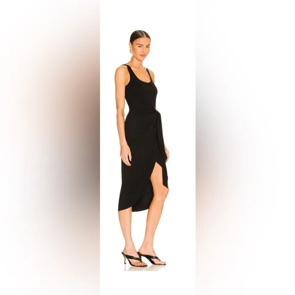 Like New!! LBLC wrap side tie Midi Dress, Black, Size Small