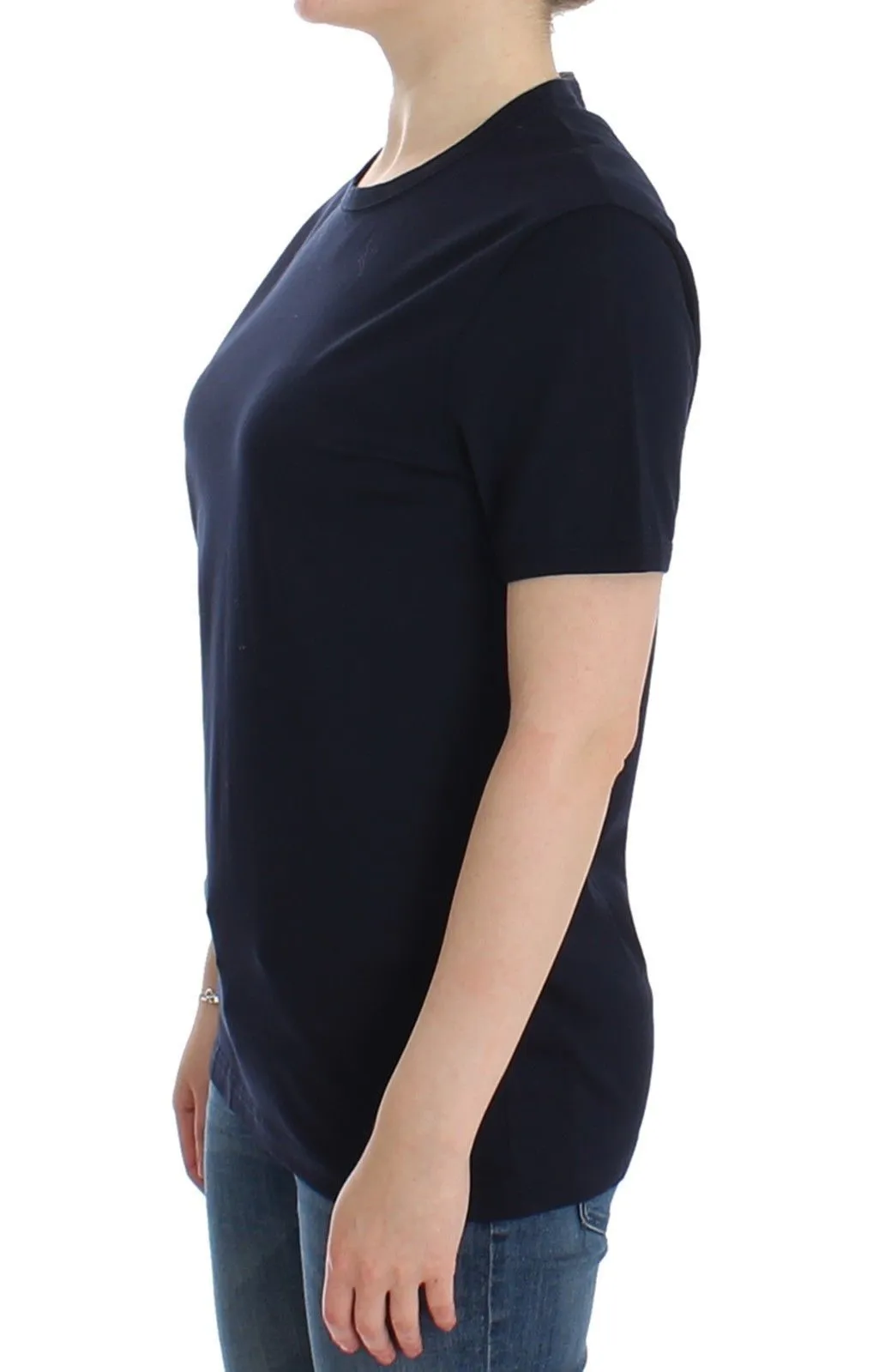 Lingerie Blue Crewneck Cotton Logo T-shirt