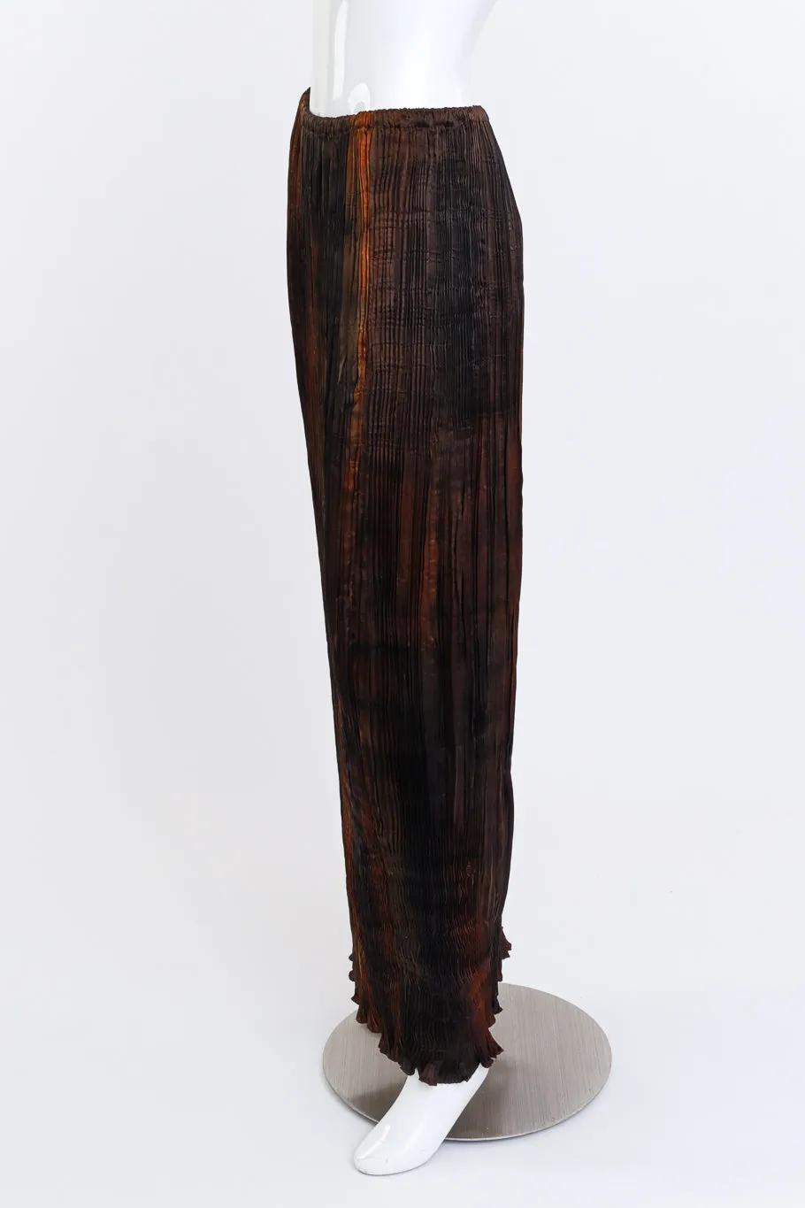 Long Pleated Silk Skirt