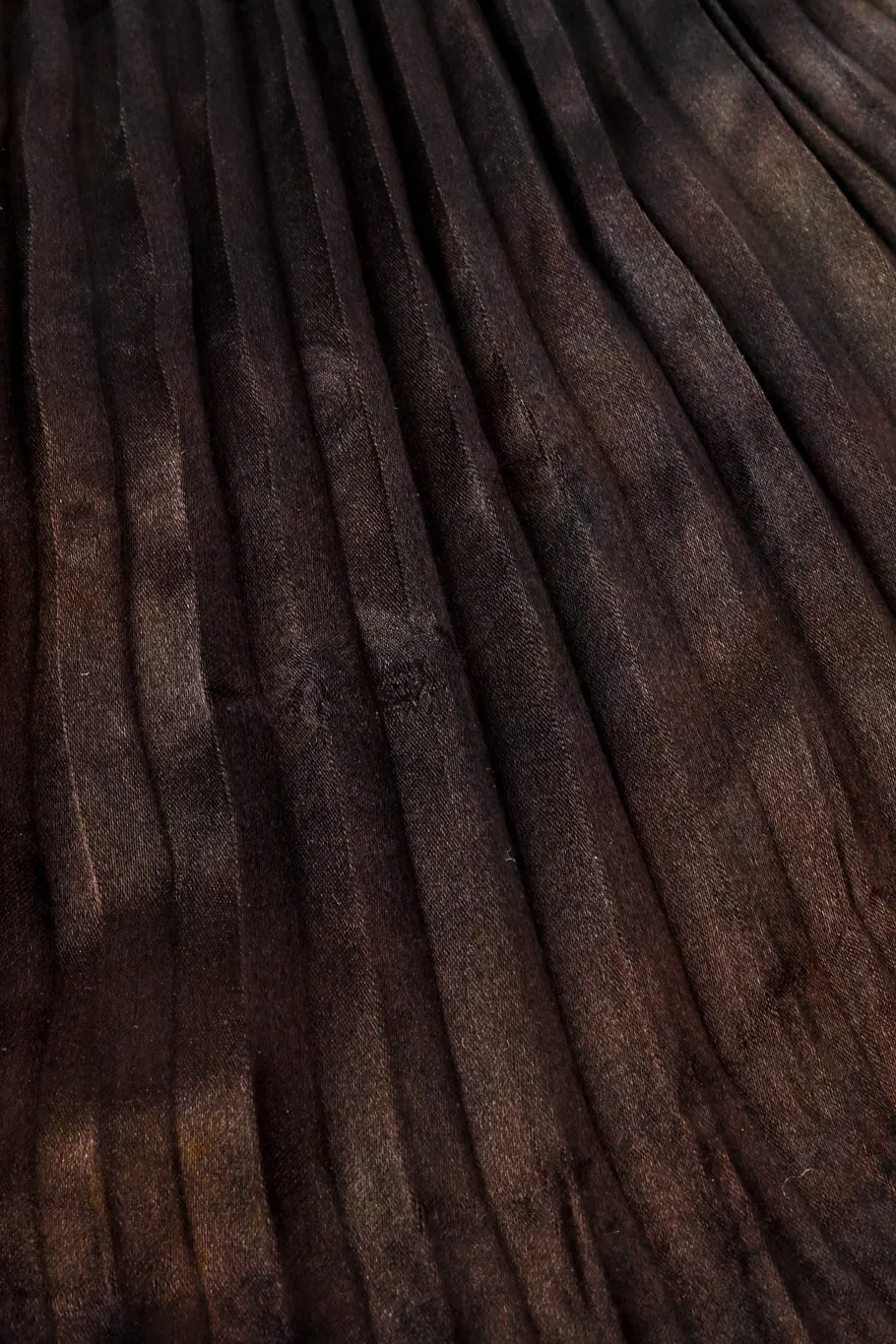 Long Pleated Silk Skirt