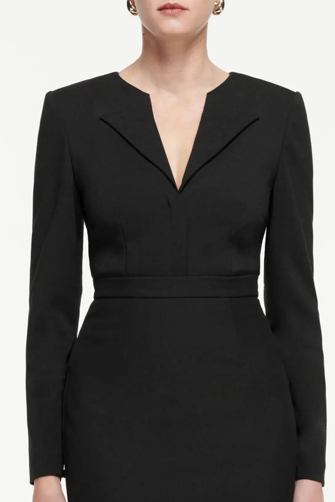 Long Sleeve Crepe Top | Black