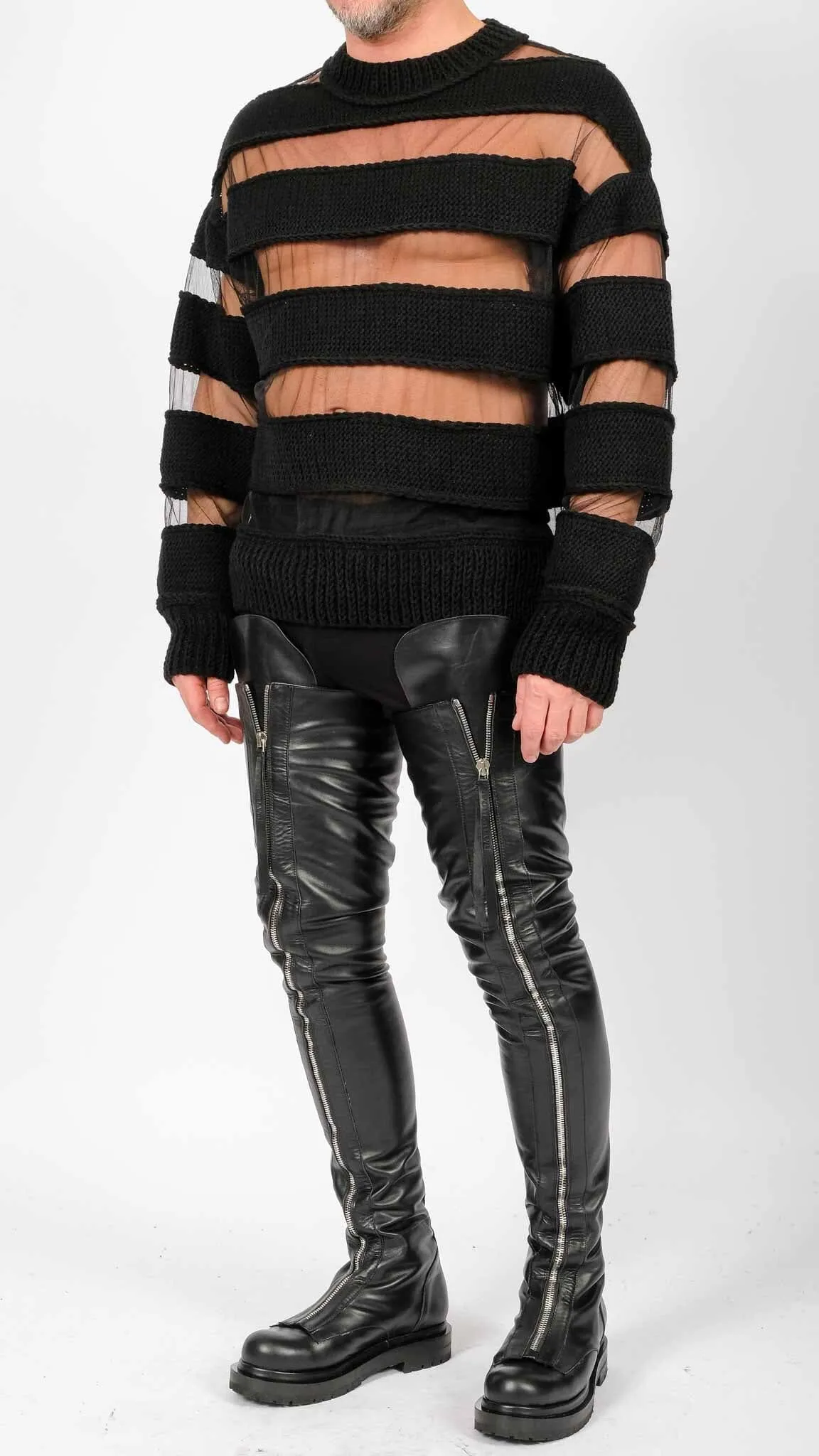 Long Sleeve with Knitted Stripes