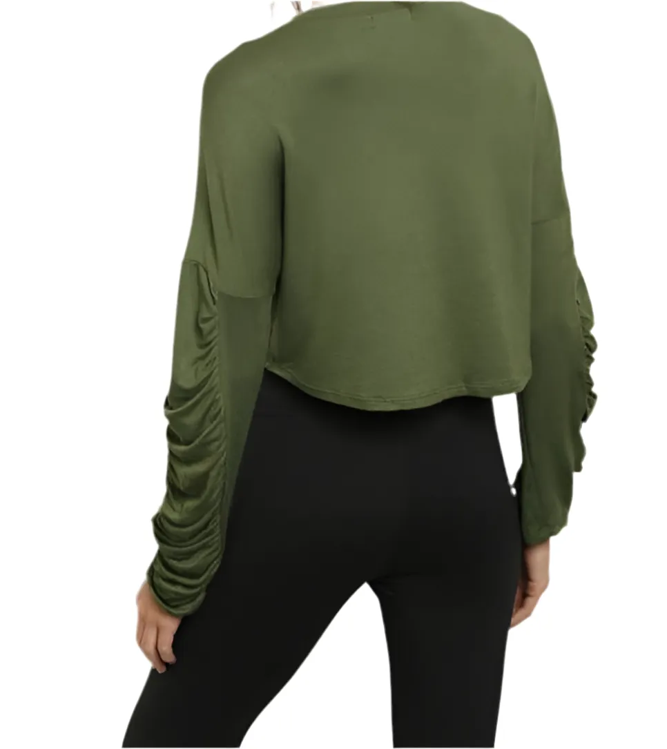 Long sleeve with ruched side detail