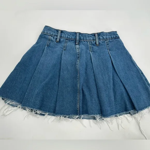Lovers and Friends Revolve Angel California Denim Jean Pleated Mini Skirt XS