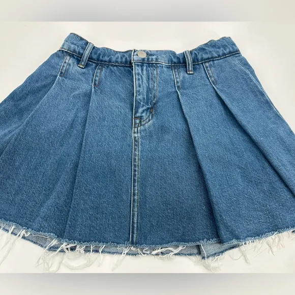 Lovers and Friends Revolve Angel California Denim Jean Pleated Mini Skirt XS