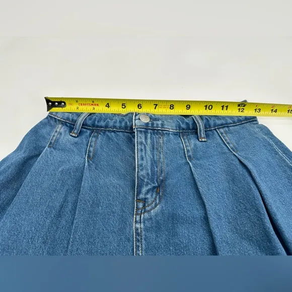 Lovers and Friends Revolve Angel California Denim Jean Pleated Mini Skirt XS