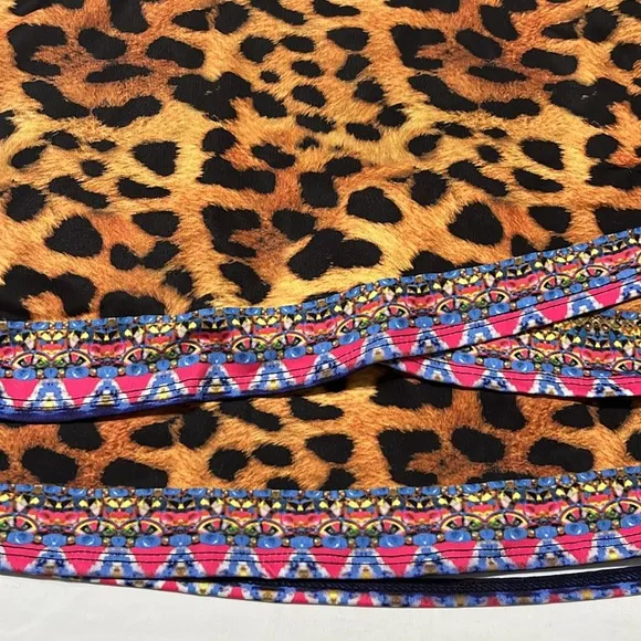 Lucky in Love Leopard Print Scallop A-Line 14 inch Skort Size S NWT