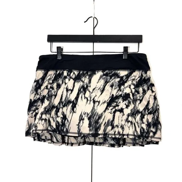 Lululemon Run Pace Setter Skirt Women’s 10  Granite Built In Shorts Pleated