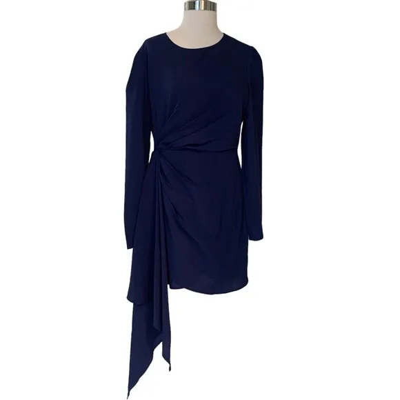 Lulus Magical Spot Navy Blue Long Sleeved Mini
