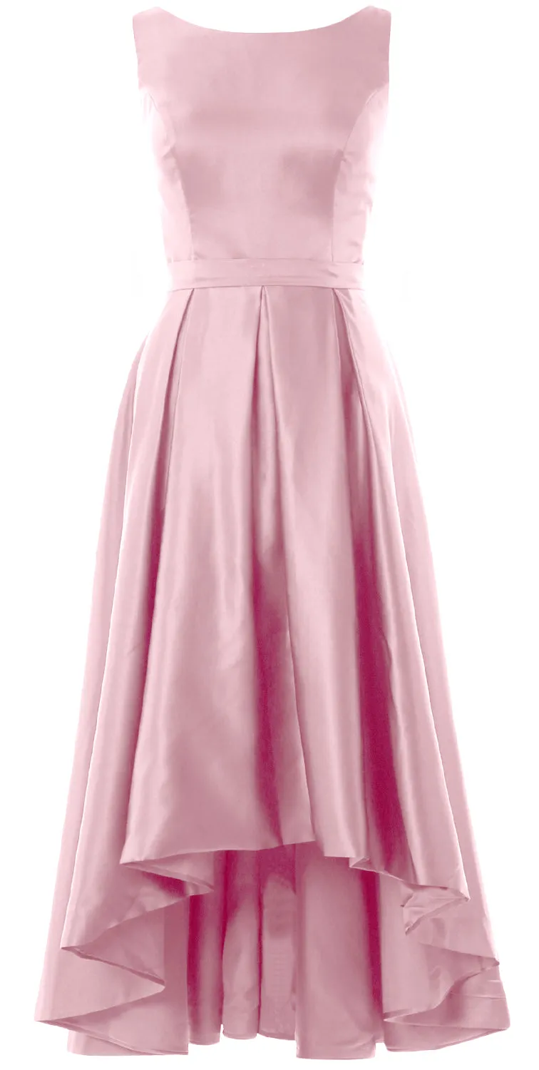 MACloth Hi-Lo Bridesmaid Dresses Sleeveless Cocktail Wedding Party Formal Gown