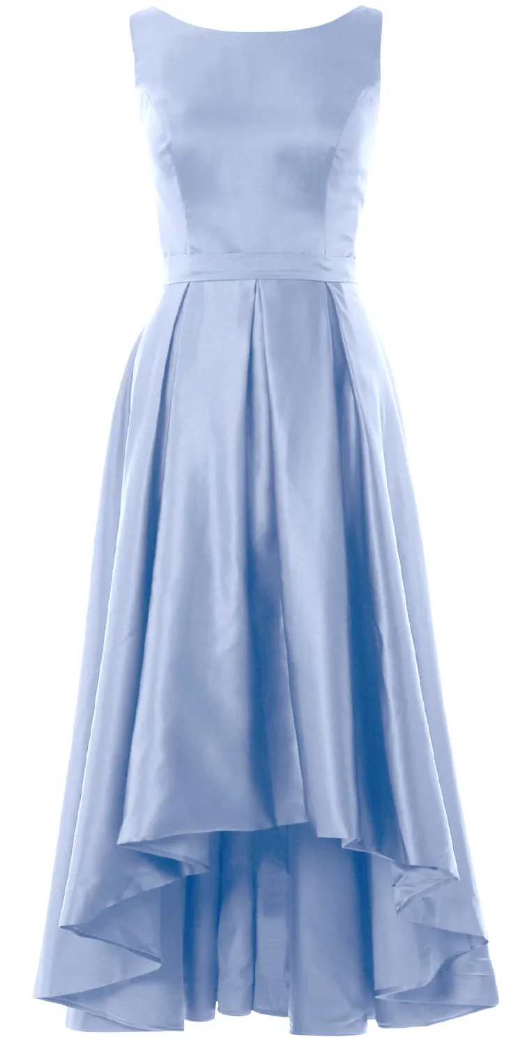 MACloth Hi-Lo Bridesmaid Dresses Sleeveless Cocktail Wedding Party Formal Gown
