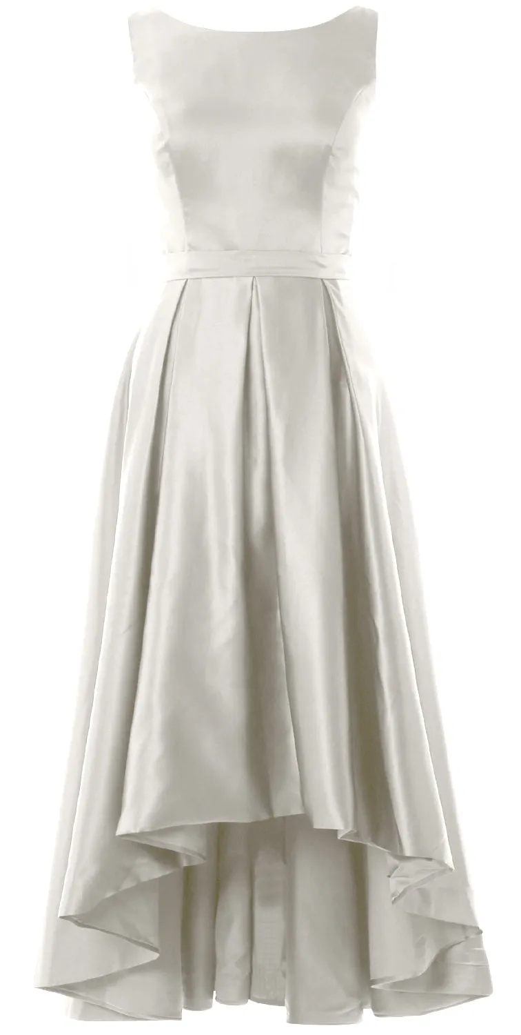 MACloth Hi-Lo Bridesmaid Dresses Sleeveless Cocktail Wedding Party Formal Gown